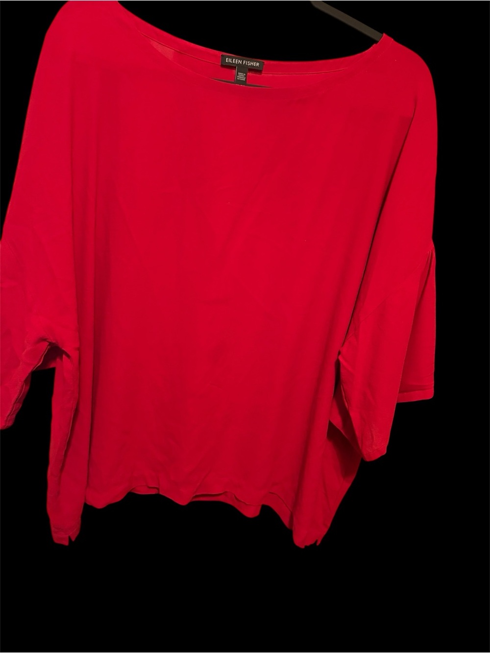 Eileen Fisher Bright Red Wide Boatneck Tunic
